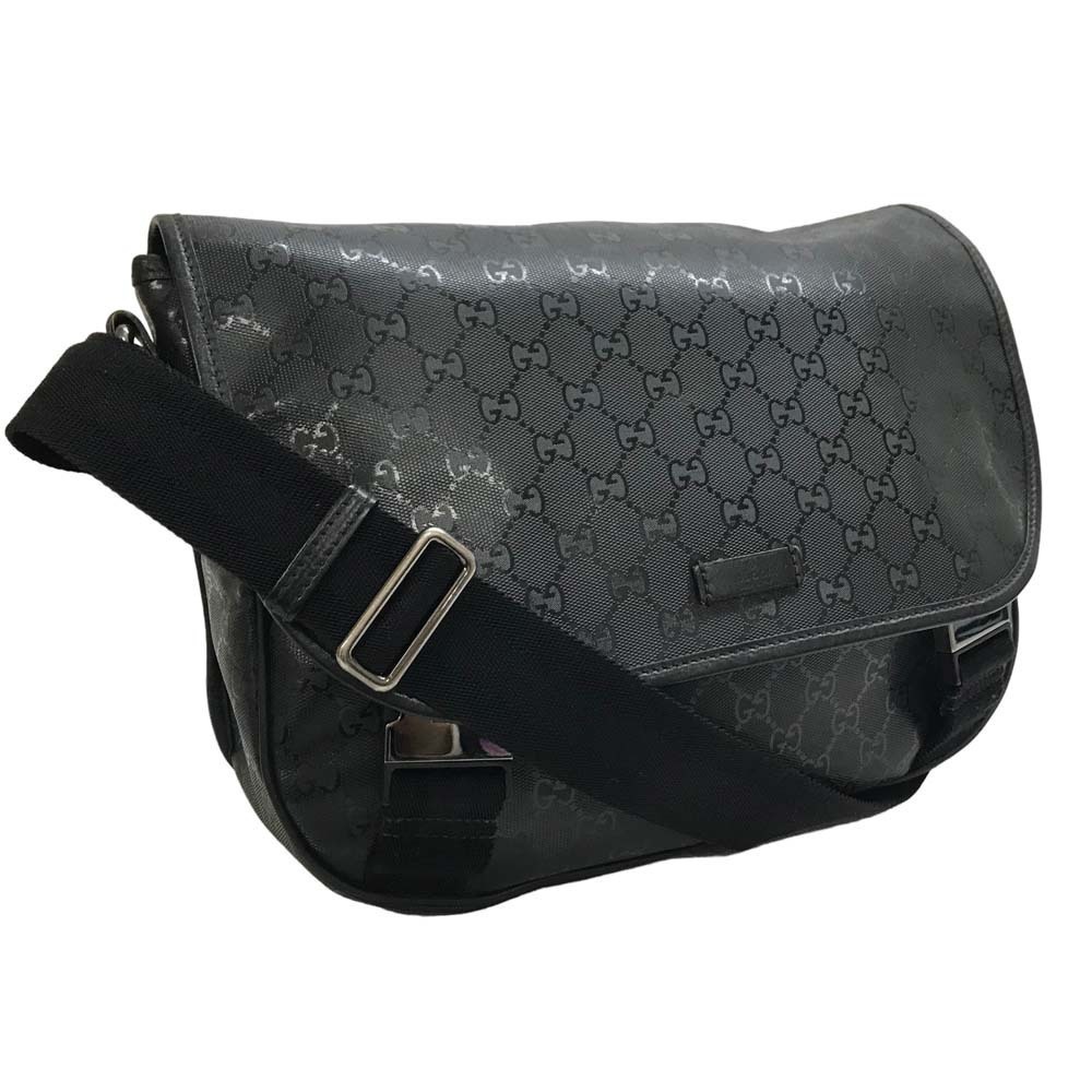 Gucci Messenger Zipper Open Pocket Bag Imprime Crossbody GG Black - Picture 2 of 10
